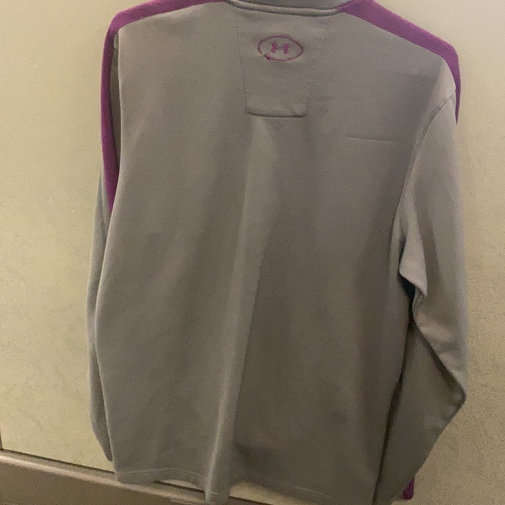 Purple and gray Under armour pull-over, half-zip amour fleece jacket. - Picture 2 of 3